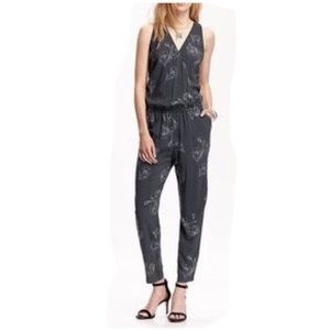 Gray Floral Jumpsuit
